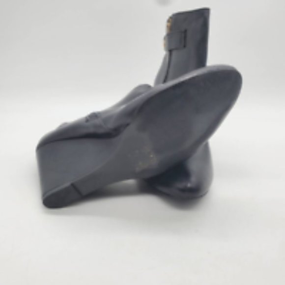 Lane Bryant Womens Ankle Boots Black Pointed Toe Wedge Heels Side Zip‎ 10 W - Picture 4 of 12